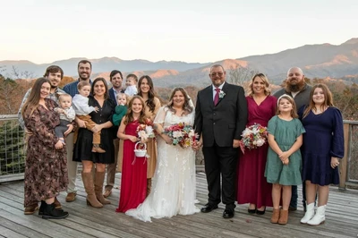 family at Smoky Mountain wedding